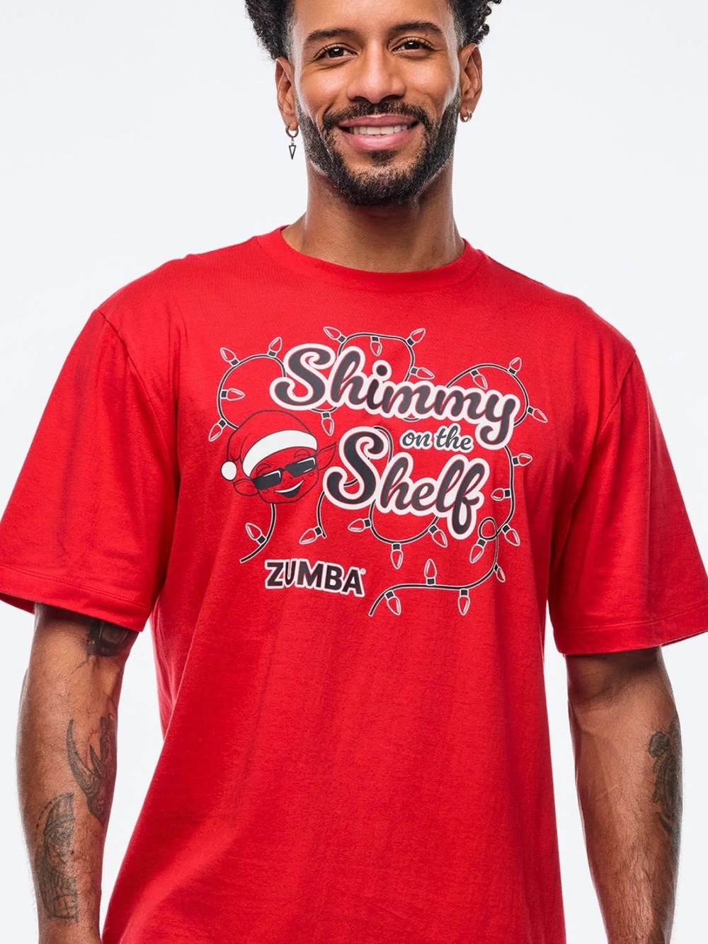 Zumba Fitness Men’s Red 'Shimmy on the Shelf' Graphic Tee